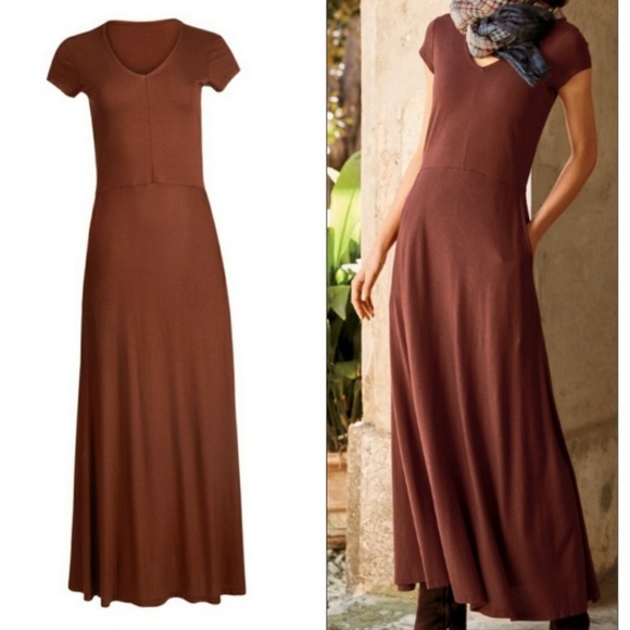 Peruvian Connection Dresses & Skirts - Peruvian Connection Short Sleeve Maxi Dress with Pockets Size Large